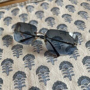Vintage Chanel Sunglasses - Blue Rimless Early 2000s
